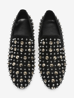 Mocassini da uomo in pelle con borchie e borchie slip-on scarpe da ballo e da sposa