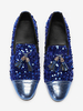 Mocassini da uomo in pelle con paillettes slip on nappe scarpe da ballo e da sposa