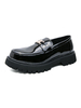 Mocassini da uomo in pelle PU con dettagli in metallo slip-on