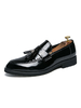 Mocassini da uomo in pelle PU con punta tonda slip-on