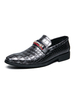 Mocassini da uomo in pelle PU dettagli in metallo con punta tonda slip-on mocassini grigi scarpe da ballo