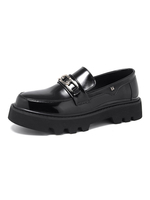 Mocassini da uomo in pelle PU dettagli in metallo slip-on