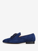 Mocassini da uomo in pelle scamosciata slip-on con punta rotonda e motivo artistico scarpe da ballo e da sposa