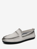 Mocassini da uomo in pelle sintetica a punta tonda slip-on