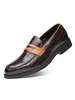 Mocassini da uomo in pelle sintetica con cinturino da monaco slip-on con punta tonda