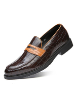 Mocassini da uomo in pelle sintetica con cinturino da monaco slip-on con punta tonda