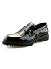 Mocassini da uomo in pelle sintetica con rivetti slip-on punta tonda