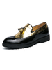 Mocassini da uomo per feste di fine anno; scarpe da sposa; pon pon slip-on; in pelle PU con punta tonda a blocchi di colore
