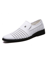 Mocassini da uomo Scarpe da sposa per feste di fine anno Bianco Scavate Scarpe da sposa per feste da ballo con punta tonda slip-on