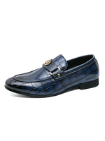 Mocassini da uomo Slip-On con dettagli in metallo Punta tonda in pelle PU