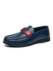 Mocassini da uomo slip on dettagli in metallo punta tonda in pelle PU mocassini neri