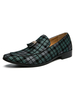 Mocassini da uomo Slip On Pom Poms Mocassini con punta tonda in pelle PU blu