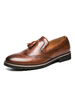 Mocassini da uomo Slip On Pom Poms Punta tonda in pelle PU Mocassini marroni