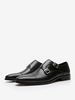 Mocassini eleganti da uomo con cinturino alla caviglia Scarpe da sposa slip-on con punta tonda marrone caffè