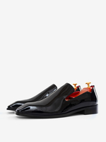 Mocassini in pelle PU con punta tonda slip-on per uomo
