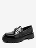 Mocassini Slip On da Uomo Chunky Lug Sole in Pelle Verniciata