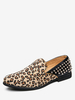 Mocassini slip-on da uomo con stampa leopardata e punte