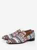 Mocassini slip on da uomo fiori opera darte punta quadrata