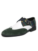 Mocassino da uomo con cinturino da monaco; scarpe da sposa per feste di fine anno; cinturino regolabile; con punta tonda; a blocchi di colore; in pelle PU