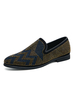 Mocassino da uomo in pelle PU con punta tonda e borchie slip-on