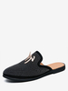 Mocassino da uomo Mules Slip-On con dettagli in metallo Suola in gomma in pelle