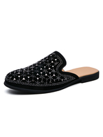 Mocassino da uomo Scarpe comode in pelle PU con strass Slip-On