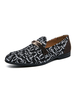 Mocassino da uomo Scarpe Moda PU Pelle Dettagli in metallo Opere darte Slip-On