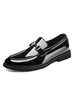 Mocassino da uomo Scarpe Moda PU Pelle Dettagli in metallo Slip-On