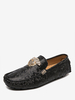 Mocassino da uomo Scarpe Moda PU Pelle Dettagli in metallo Slip-On