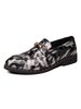 Mocassino Prom Party Scarpe da sposa per uomo Slip-On dettagli in metallo Punta tonda PU Leather Casual Prom Party Scarpe da sposa