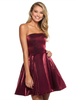 Moda con abito da ritorno a casa Abito da sera corto in poliestere senza maniche a trapezio bordeaux corto Polyester