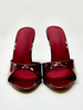 Mules con tacco alto bordeaux sandali sexy con tacco alto e punta aperta da donna