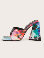 Mules con tacco da donna Mules con tacco a forma speciale Slip on in pelle PU
