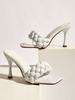 Mules con tacco da donna Tacco a spillo Punta quadrata Slip on Mules bianche in pelle PU
