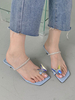 Mules da donna con strass Tacco a spillo Vernice PU Upper Mules Bianco