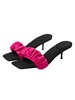 Mules da donna con tacco a spillo Tacco a spillo Punta quadrata Satin Rose Mules