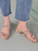 Mules da donna con tomaia in PVC color oro con tacco grosso