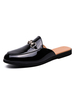 Mules Laofer da uomo in pelle verniciata nera