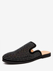 Mules mocassini da uomo con strass