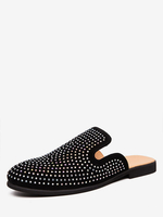 Mules mocassini da uomo con strass