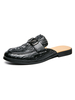 Mules Monk Strap Mocassino da uomo con stampa coccodrillo nero