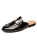 Mules Monk Strap Mocassino da Uomo in Pelle Verniciata Nera