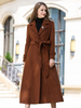 Nuovo cappotto invernale da donna con cintura e bottoni modello A-line lungo fino al ginocchio 2025