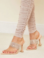 Sabot con tacco da donna Sabot color carne con tacco a spillo in pelle PU