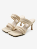 Sabot con tacco da donna Slip On Tacco a spillo Sabot albicocca con punta quadrata in raso