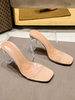Sabot da donna Sabot con tacco a spillo in PVC con tomaia aperta