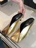 Sabot metallizzati da donna Sabot con tacco a spillo color champagne