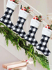 Sacchetti regalo di Natale Decorazioni appese per porta di Natale Sacchetti regalo di calze natalizie in tessuto scozzese