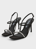 Sandali al tallone alto black sinestones scarpe da ballo femminile scarpe da festa