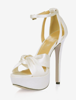 Sandali alla moda avori sexy annodati da 14cm